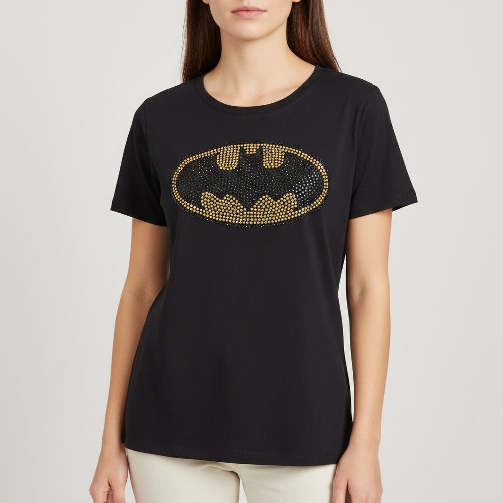 Batman Black and Gold Stud Vintage 90's DC Comics Shirt Size XXL